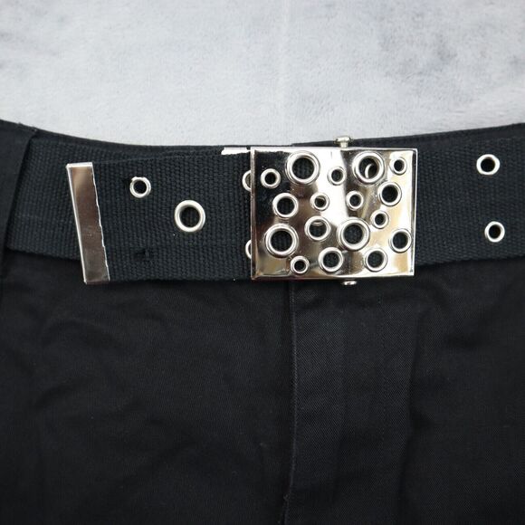 Casual Short Womens 3X Black Classic Cargo Pockets Belted Button Zip Bottoms - Picture 6 of 14